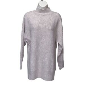 Magaschoni Mock Neck Sweater W/S Oatmeal NWT Drop Shoulder Knit